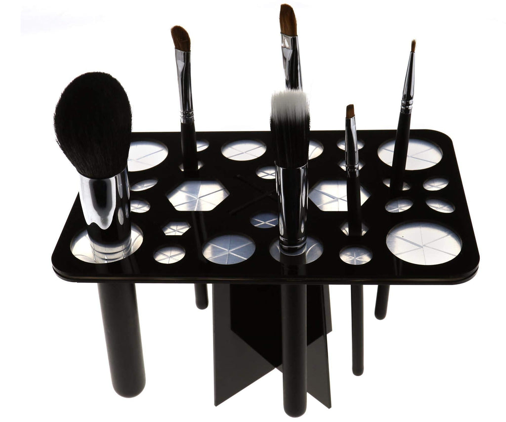 [Australia] - 28 Hole Makeup Brushes Holders Dry Brushes Folding Drying Rack Hanging Hanger Black 