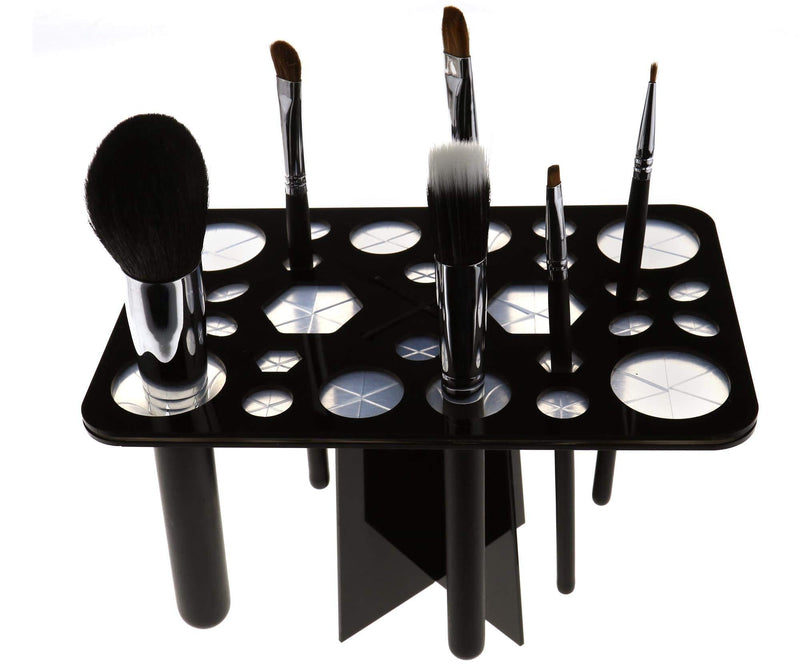 [Australia] - 28 Hole Makeup Brushes Holders Dry Brushes Folding Drying Rack Hanging Hanger Black 