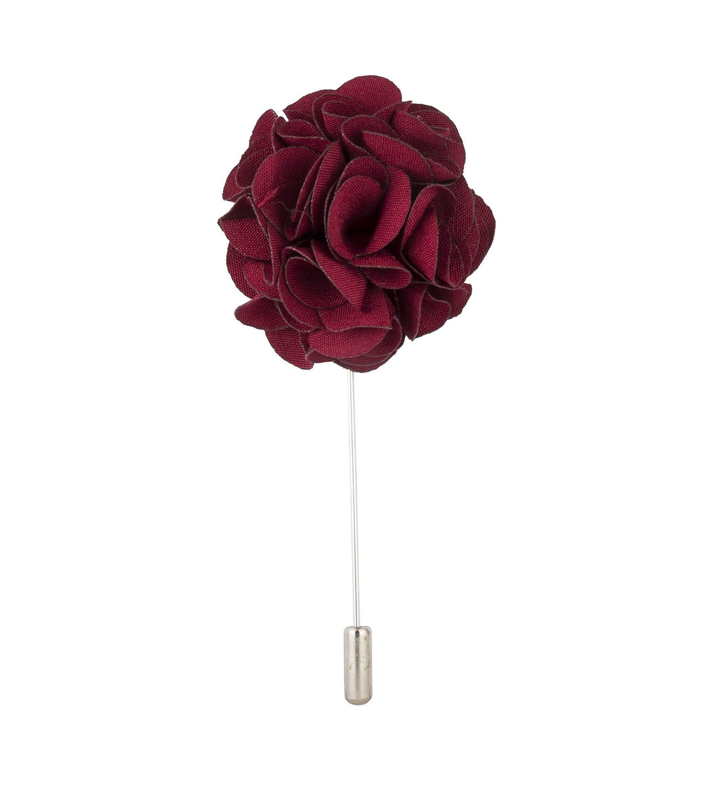 [Australia] - Knighthood Men's Maroon Bunch Flower Lapel Pin/Brooch Maroon 