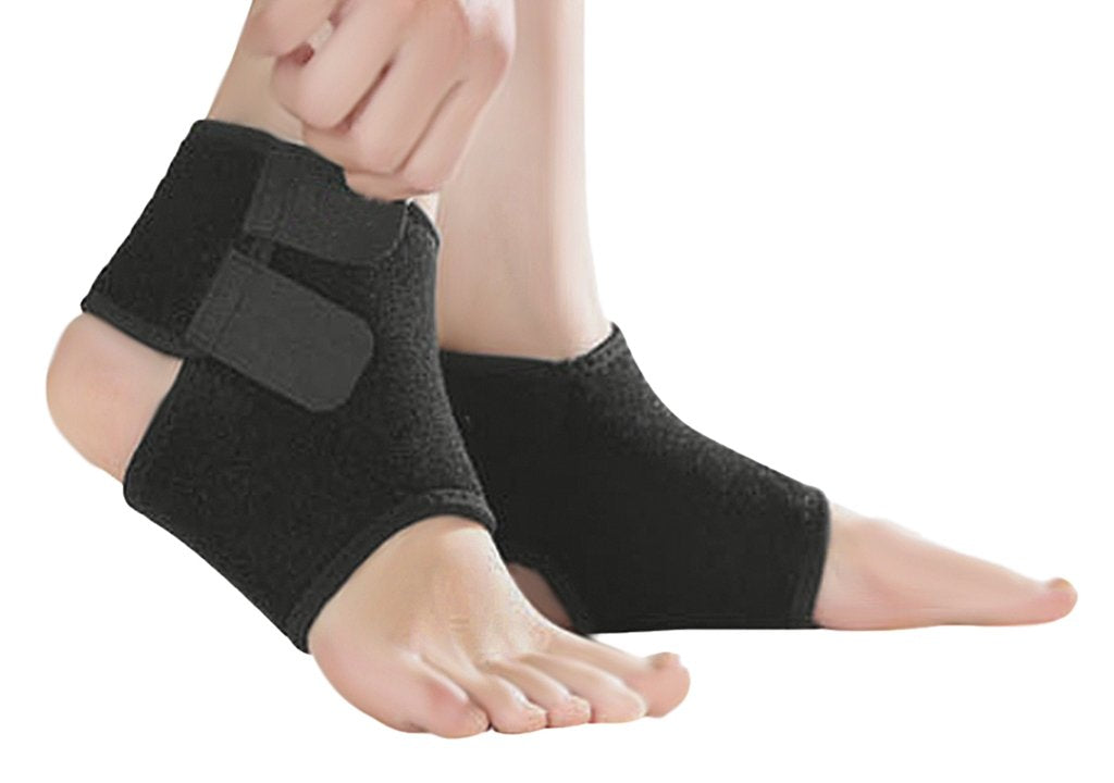 [Australia] - 2 Pack Kids Child Adjustable Nonslip Ankle Tendon Compression Brace Sports Dance Foot Support Stabilizer Wraps Protector Guard for Injury Prevention & Protection for Sprains, Sore or Weak Ankles (Small (Pack of 2), Black) Small (Pack of 2) 