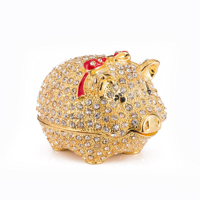[Australia] - qfiu QIFU Hand Painted Enameled Cute Pig Decorative Hinged Jewelry Trinket Box Unique Gift Home Decor 