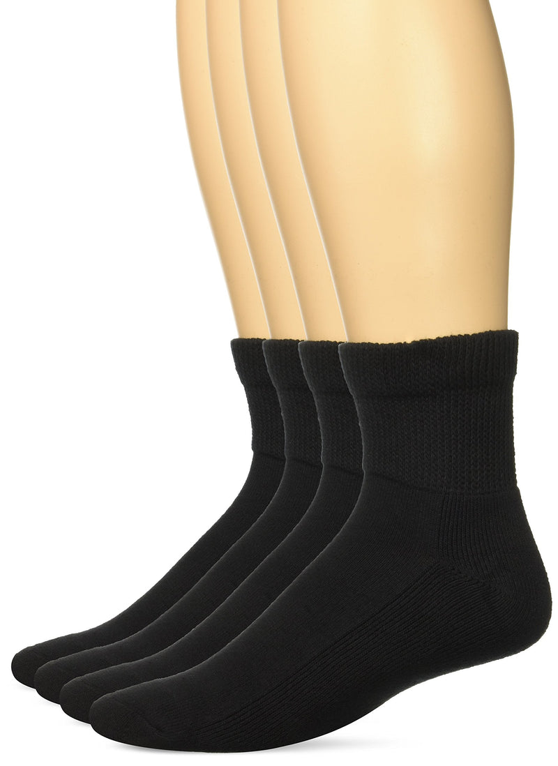 [Australia] - Carolina Ultimate Men's Diabetic Non-Binding Quarter Socks 2 Pack Large Black 