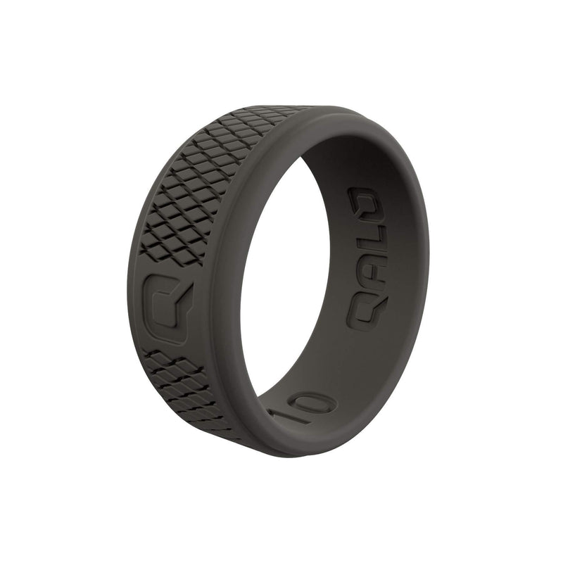 [Australia] - QALO Men's Crosshatch Silicone Wedding Ring Collection Size 08 Dark Grey Crosshatch 