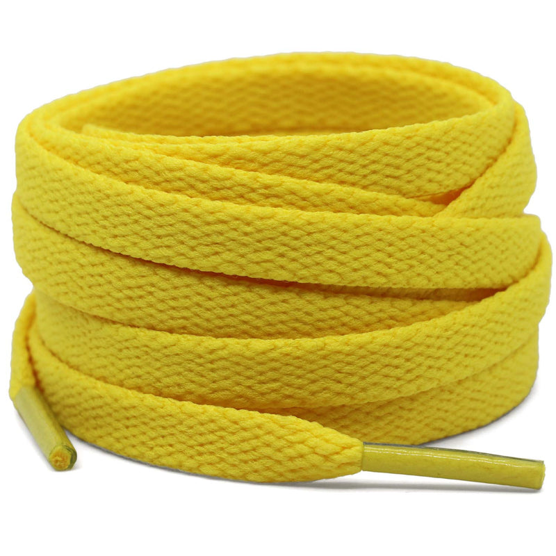 [Australia] - DELELE 2 Pair Super Quality 24 Colors Flat Shoe laces 5/16" Wide Shoelaces for Athletic Running Sneakers Shoes Boot Strings 23.62"Inch (60CM) 05 Yellow 