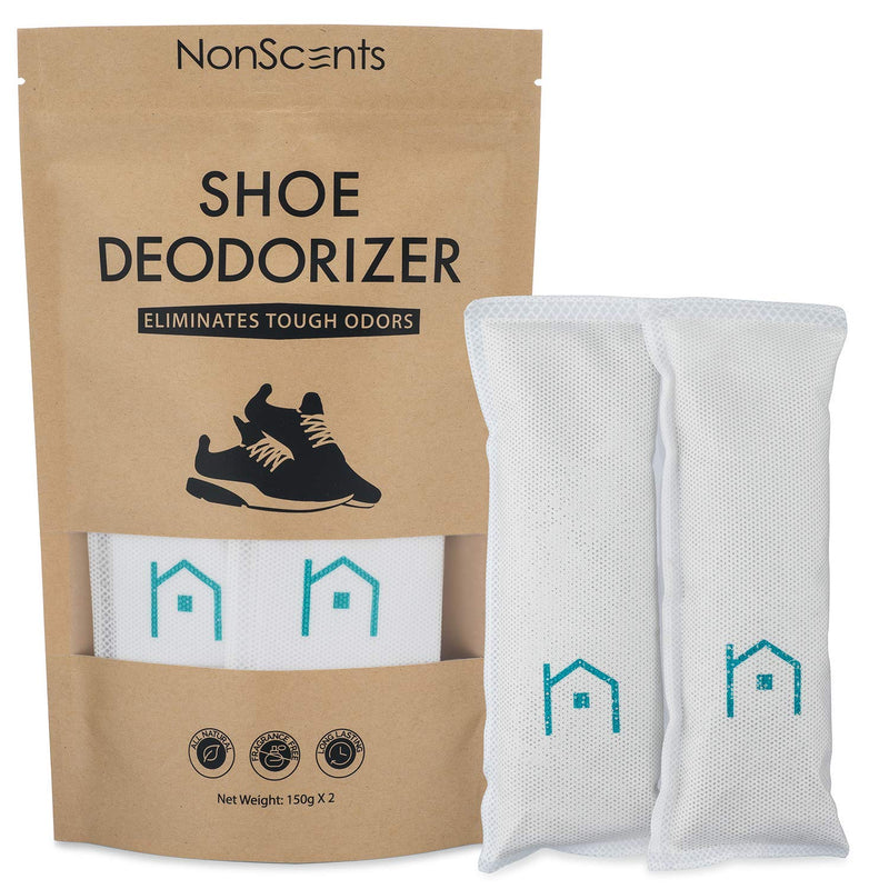 [Australia] - NonScents Shoe Deodorizer Bags (2-Pack) - Smell Odor Eliminator and Freshener for Shoes, Sneakers and Gym Bags 2 Count (Pack of 1) 