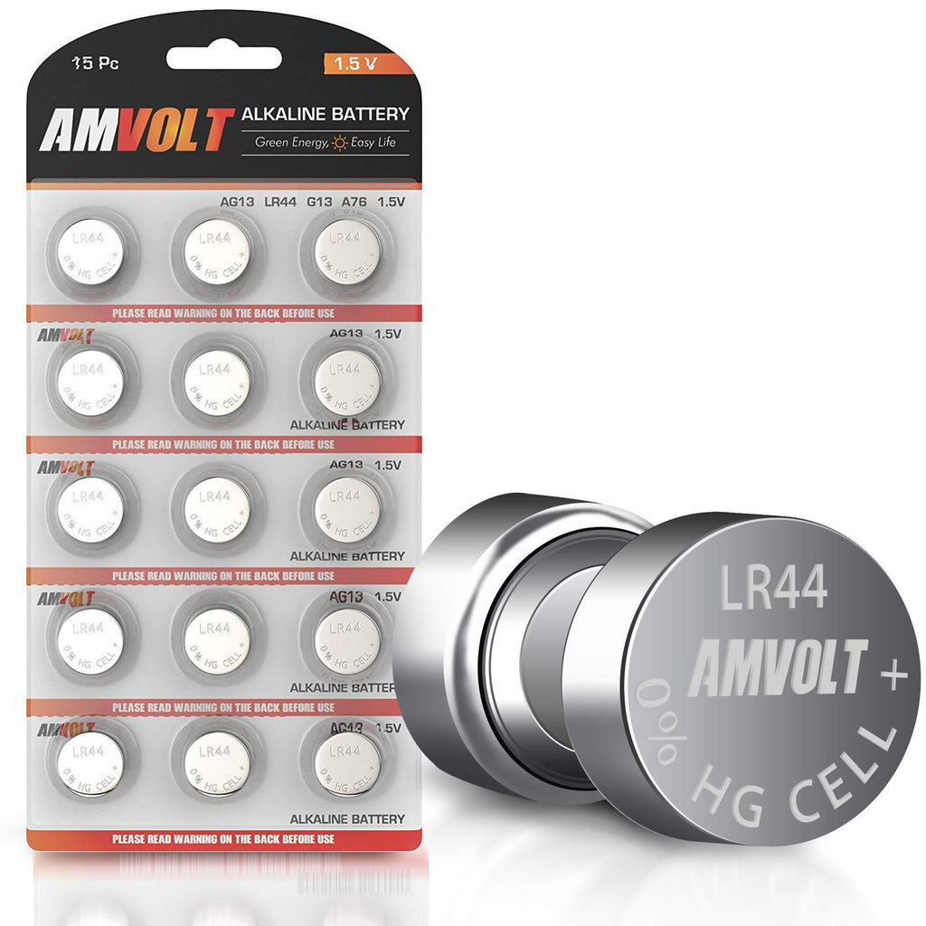 [Australia] - 15 Pack LR44 AG13 A76 Battery - [Ultra Power] Premium Alkaline 1.5 Volt Non Rechargeable Round Button Cell Batteries for Watches Clocks Remotes Games Controllers Toys & Electronic Devices (15 Pack) 