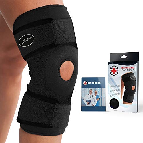 [Australia] - Doctor Developed Premium Copper Lined Knee Support Brace and Doctor Written Handbook - Guaranteed Relief & Support for Knee Injuries and Other Knee Conditions (Black) Black 