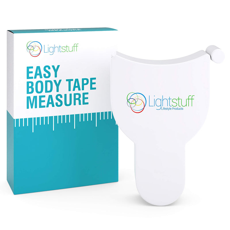 [Australia] - Body Measuring Tape - Compact, Ergonomic Body Measurement Tape with One-Button Retraction Design - Smart, Accurate Way to Track Muscle Gain, Fat Loss - Lightstuff Easy Body Tape Measure 