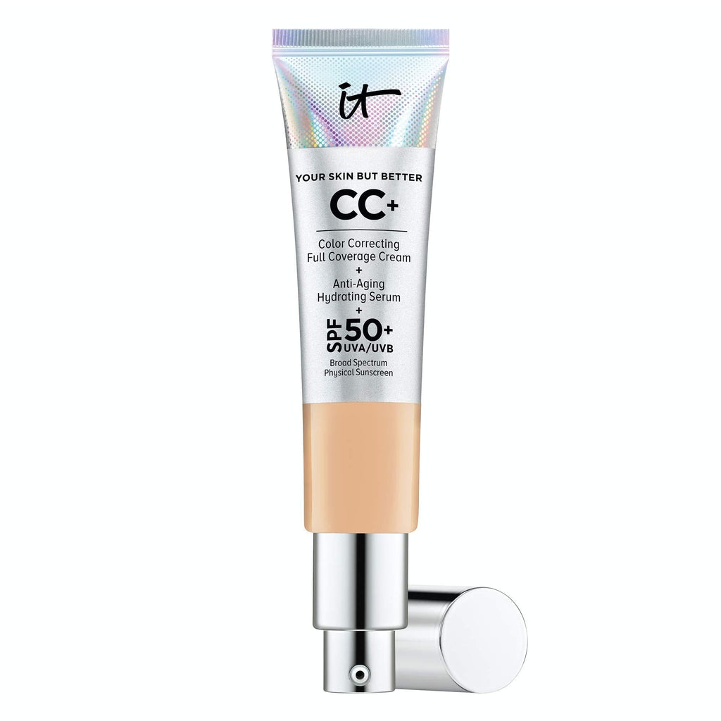 [Australia] - IT Cosmetics Your Skin But Better CC+ Cream, Medium Tan (W) - Color Correcting Cream, Full-Coverage Foundation, Hydrating Serum & SPF 50+ Sunscreen - Natural Finish - 1.08 fl oz 