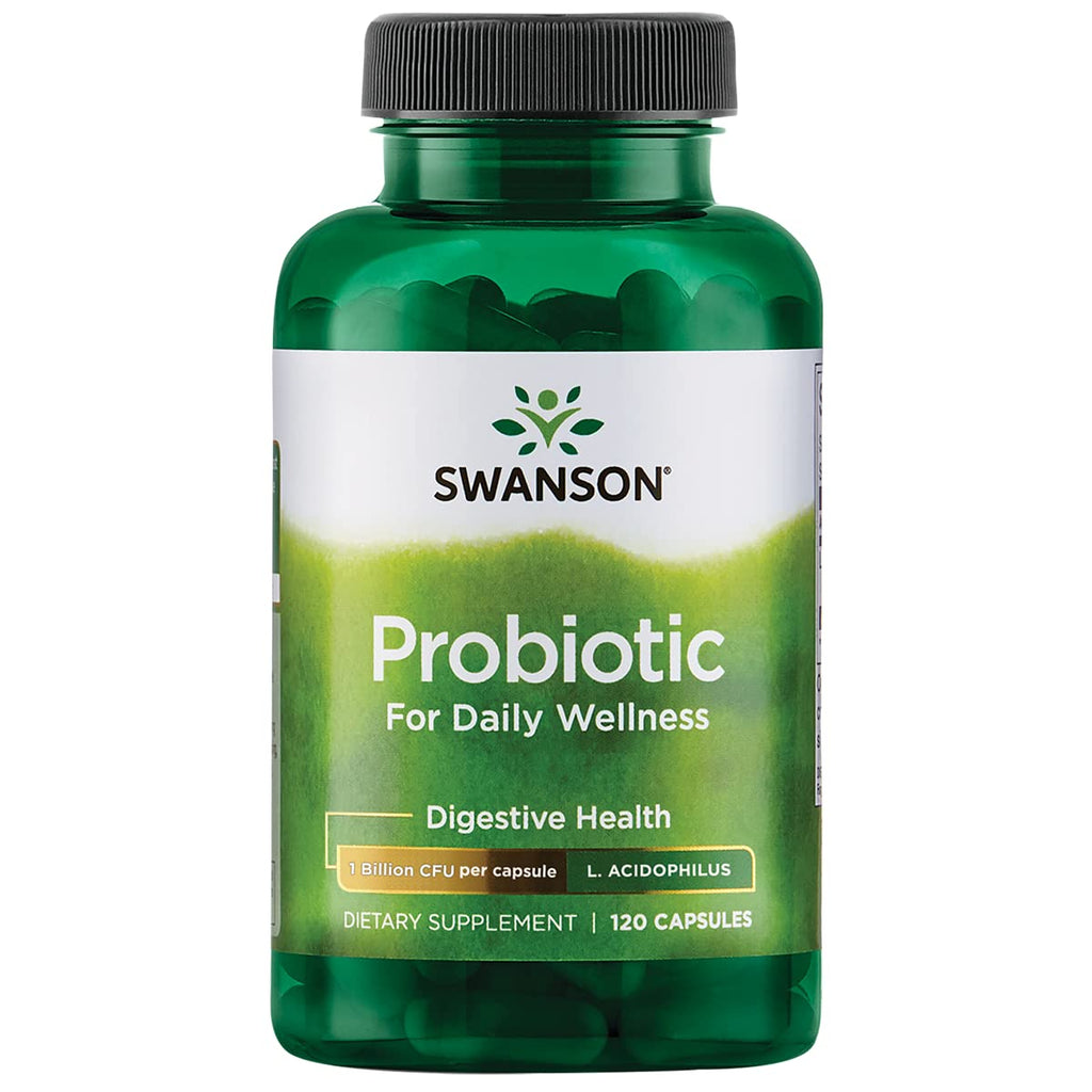 [Australia] - Swanson Probiotic - Digestive Health Supplement w/ 1 Billion CFU per Capsule - Natural Formula Supporting Bowel Regularity & Daily Wellness - (120 Capsules) 