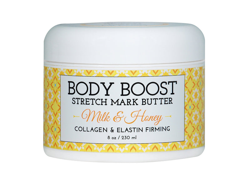 [Australia] - Body Boost Milk & Honey Stretch Mark Butter 8 oz.-Treat Stretch Marks and Scars- Toxicologist Approved as Safe for Pregnancy and Nursing- Allergen Free 