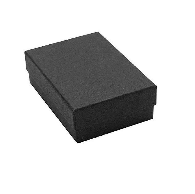 [Australia] - 16 Pack Cotton Filled Matte Black Paper Cardboard Jewelry and Small Gift, Ring, Earring, Necklace Chain, Small Collectibles Retail Box 2.5 x 1.5 x 1 Inches Size #21 RJ Displays 