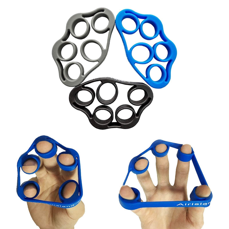 [Australia] - Airisland Finger Stretcher Hand Resistance Bands Hand Extensor Exerciser Finger Grip Strengthener Strength Trainer Gripper Set for Arthritis Carpal Tunnel Exercise Guitar and Rock Climbing 3pcs 