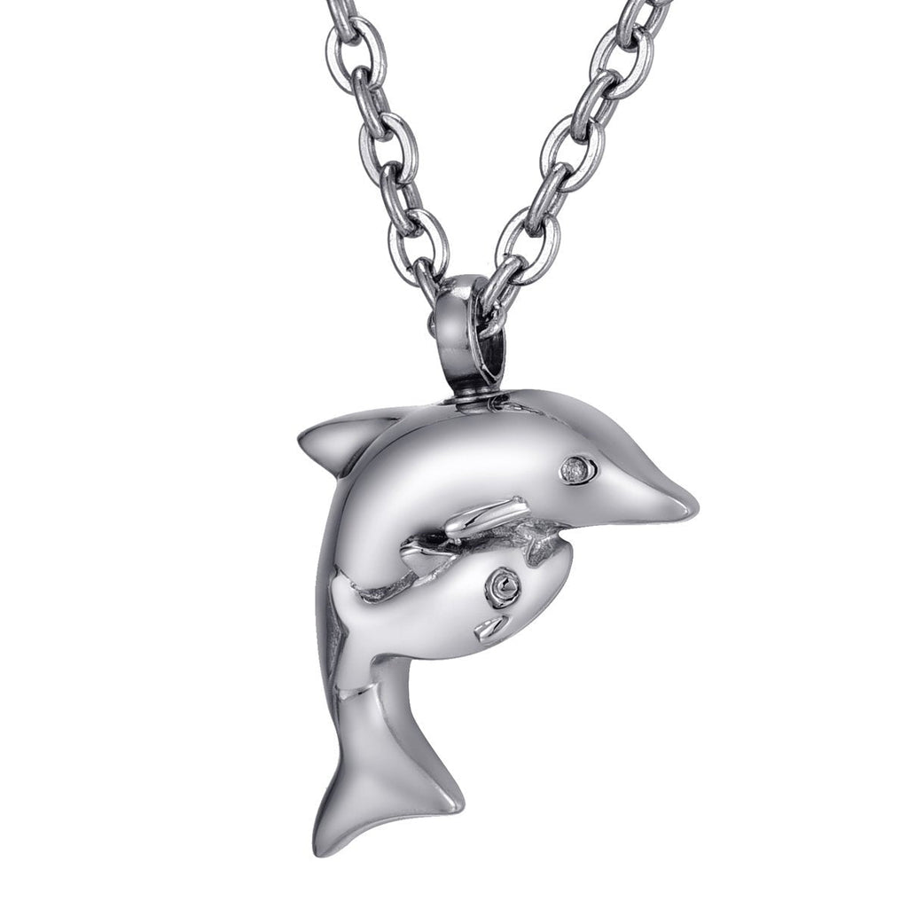 [Australia] - FCZDQ Double Dolphin Starfish Cremation Jewelry Urn Ashes Necklace Memorial Keepsake 