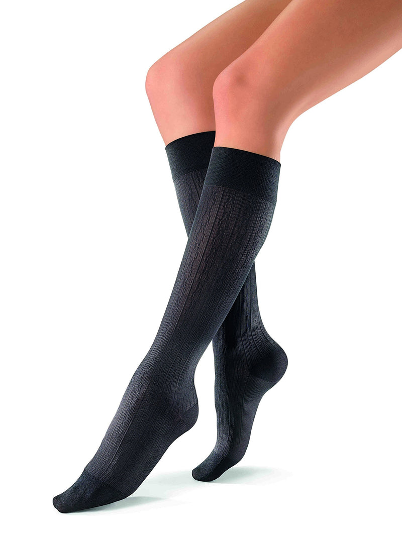 [Australia] - JOBST soSoft 15-20 mmHg Knee High Compression Socks, Brocade Pattern, Black, Medium - 120206 Black Brocade 