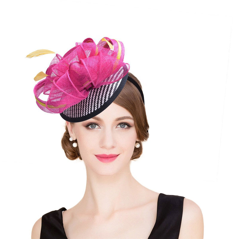 [Australia] - Lawliet Womens Sinamay Cocktail Fascinator Feather Derby Hat T216 