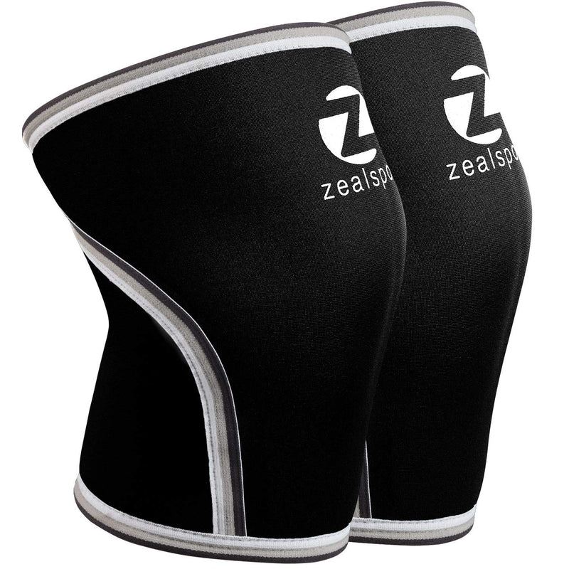[Australia] - Z ZEALSPOT Knee Sleeves(1 Pair) Compression & Support for Weightlifting, WOD, Squats, Gym, Powerlifting & Crossfit-7mm Neoprene Knee Brace-Both Women & Men Small Black-black(pair) 