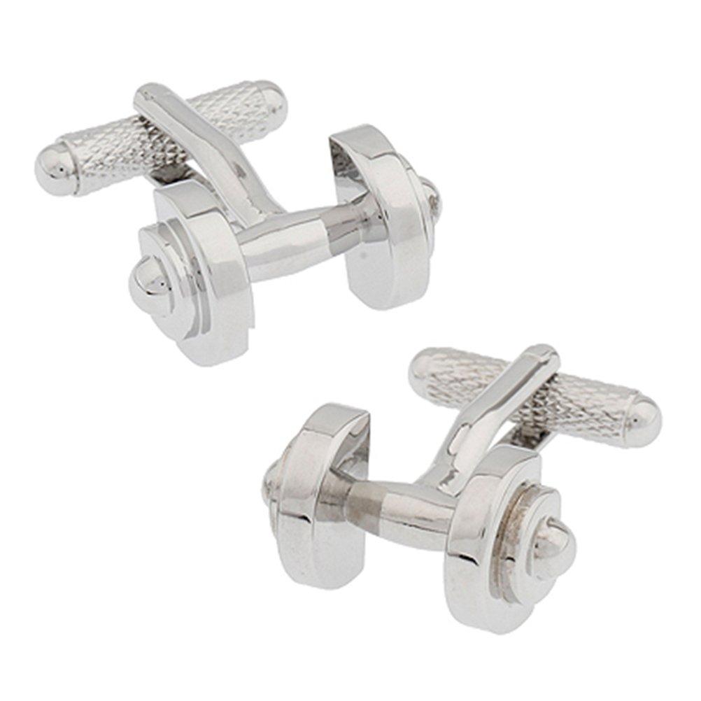 [Australia] - Dumbbell Cufflinks Barbell Weight Lifting Trainer Cross Fit Cuff Links 