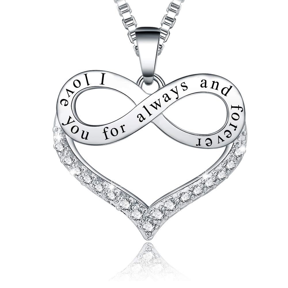 [Australia] - Ado Glo Christmas Mom Birthday Gift, I Love You for Always and Forever Infinity Heart Pendant Fashion Jewelry Necklace for Women, Girls, Anniversary Xmas Present to Wife, Daughter, Sister, Girlfriend 01_for Always and Forever 