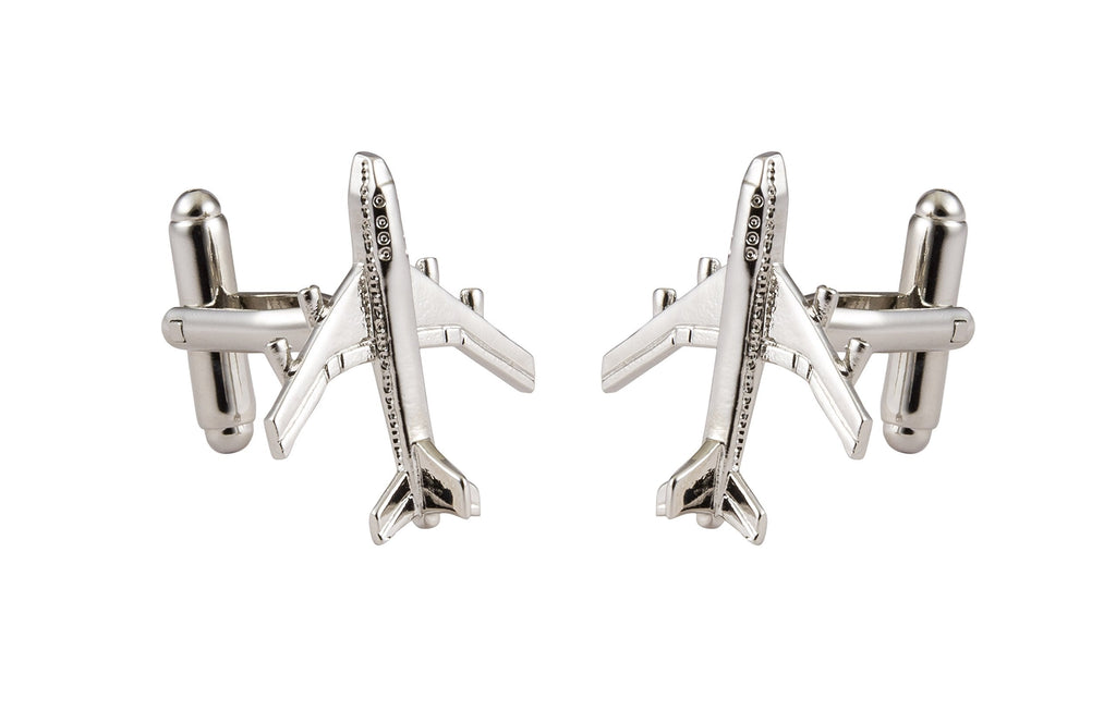 [Australia] - Knighthood Men's Executive Jumbo Jet Airplane Cufflinks Chrome Shirt Cuff Links Business, Wedding Gifts with Gift Box 