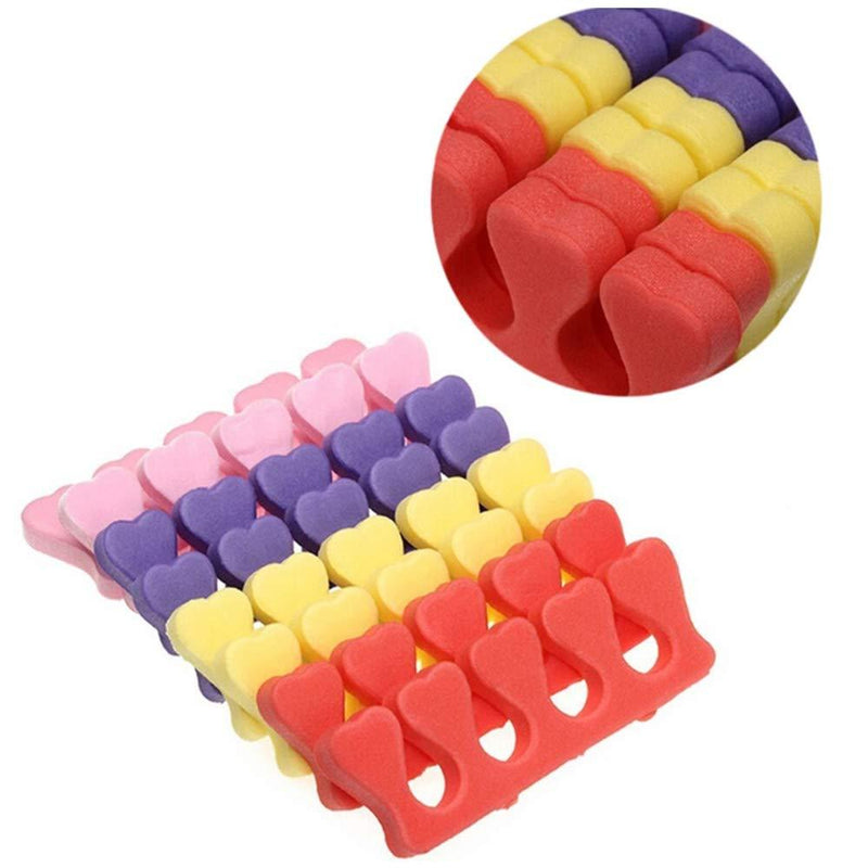 [Australia] - New8Beauty Toe Separators Toe Spacers (12 Pairs)- Apply Nail Polish During Pedicure Manicure - Stocking Stuffers for Ladies Women Teens Girls Kids - Nail Spa Party Supplies Multi-colored:Purple Pink Yellow Orange 