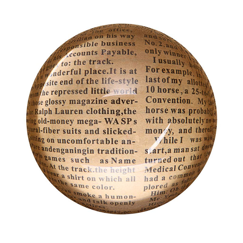 [Australia] - OwnMy 4" Crystal Glass Magnifier, Glide Paperweight Magnifying Glass Dome, Crystal Half Ball Sphere Lens for Photography/Decoration, Reading Aid 