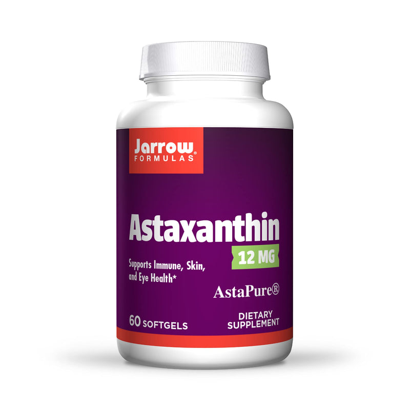 [Australia] - Jarrow Formulas Astaxanthin 12 mg, Natural Antioxidant Carotenoid, Immune, Skin & Eye Health Support, Unflavored, 60 Count 60 Count (Pack of 1) 