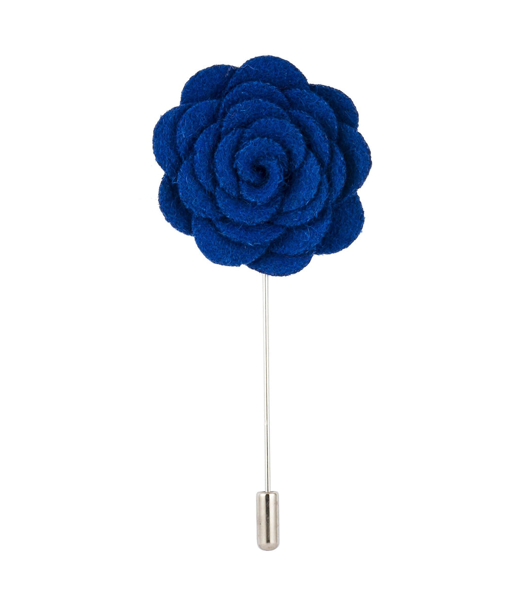 [Australia] - Knighthood Royal Blue Flower Lapel Pin Badge Coat Suit Collar Accessories Brooch for Men 