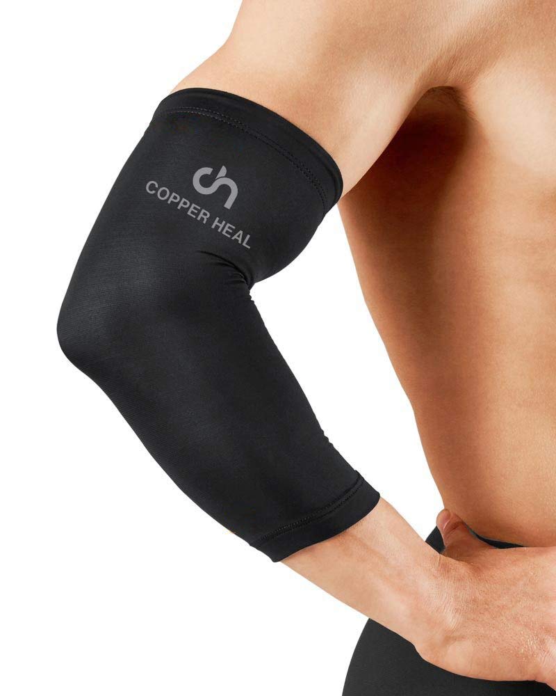 [Australia] - Copper HEAL Elbow Compression Sleeve - Recovery Elbow Brace Guaranteed with Highest Copper Infused Content - Support Stiff Sore Muscles and Joints Tendonitis Arm Tennis Basket Wrap (M) Medium (Pack of 1) 