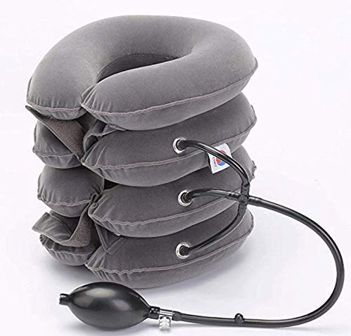 [Australia] - ChiFit Neck Traction - 4 Layer Cervical Neck Traction Device - Neck Massager & Collar - Neck & Shoulder Pain Relief - Cervical Collar for Travel/Home Improved Spine Alignment Grey 