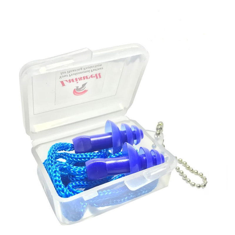 [Australia] - Luiswell Reusable Silicone Ear Plugs, 12 Pairs Noise Reduction Corded Soft Earplugs Sound Canceling Ear Plugs for Sleeping Swimming Shooting Hunting Traveling Concerts Musicians with One Carrying Case 