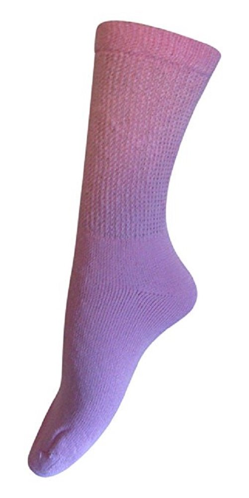 [Australia] - Womens Diabetic Crew Socks (3 Pack) 9-11, Pink, Made in The USA 
