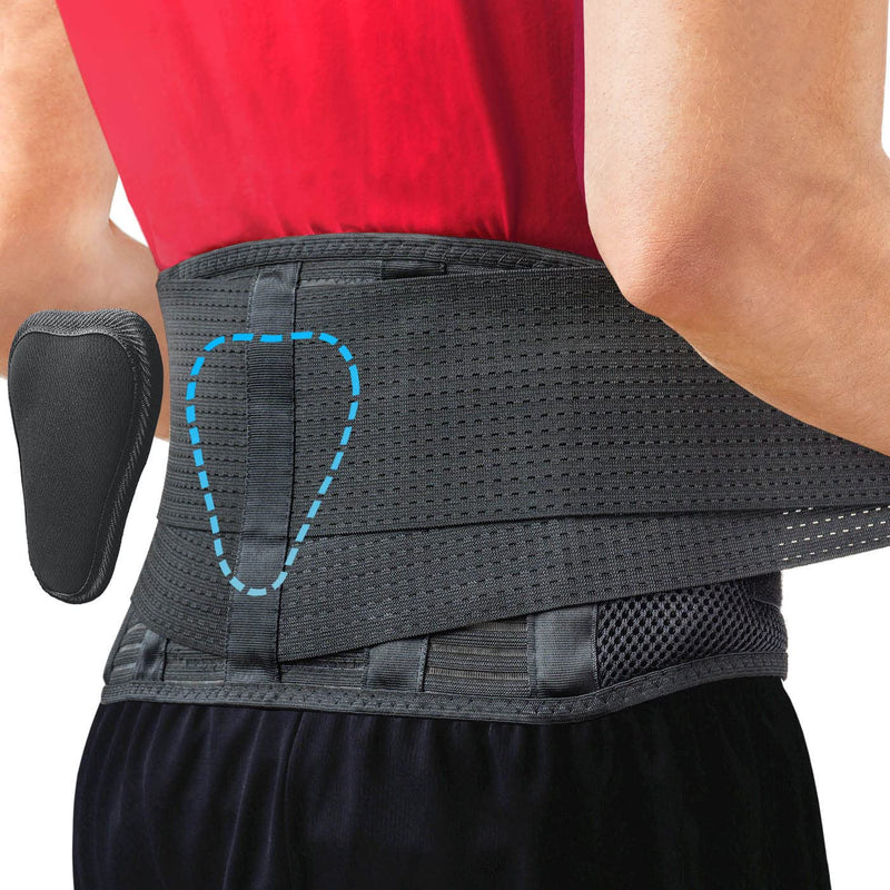 [Australia] - Back Support Belt by Sparthos - Relief for Back Pain, Herniated Disc, Sciatica, Scoliosis and more! - Breathable Mesh Design with Lumbar Pad - Adjustable Support Straps - Lower Back Brace -Size Small Small (Pack of 1) Black 