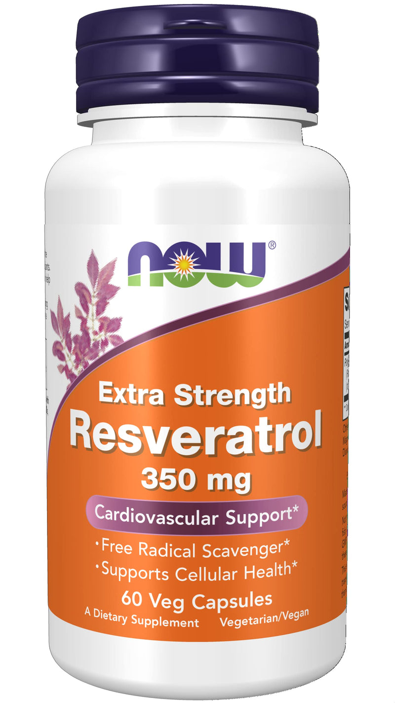 [Australia] - NOW Supplements, Extra Strength Resveratrol 350mg, Natural Trans Resveratrol from 700 mg Japanese Knotweed Extract, 60 Veg Capsule 