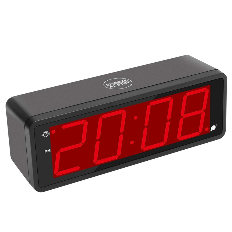 [Australia] - Alarm Clock, Large Display 1.8" LED Numbers, Adjustable Led Brightness, Battery Operated, 12/24Hr, Snooze, Clearly Visible Day and Night, Loud Alarm Clock for Heavy Sleepers Adults, Kids, Elderly 