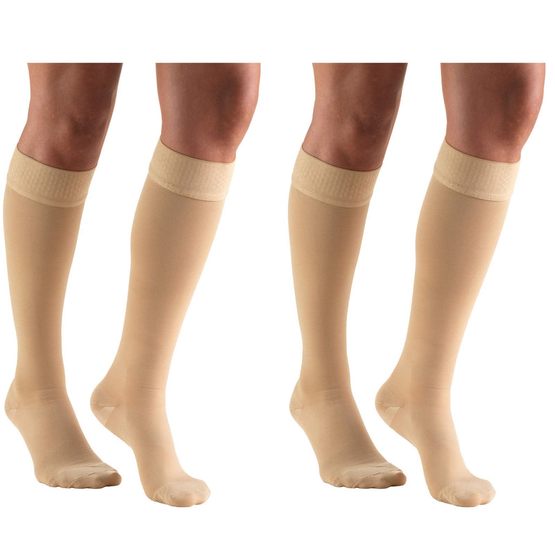 [Australia] - Truform Compression 20-30 mmHg Knee High Dot Top Stocking Beige, Medium, 2 Count 