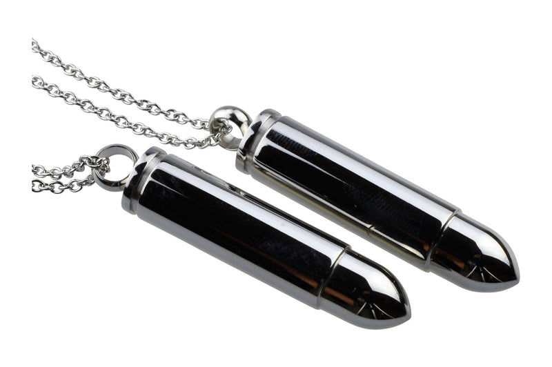 [Australia] - (2) Silver Bullet Memorial Cremation Jewelry Urns Necklaces for Ashes Stainless Steel 20" inch Chains, Police, Military, Soldier, Sportsman, K9, Officer 
