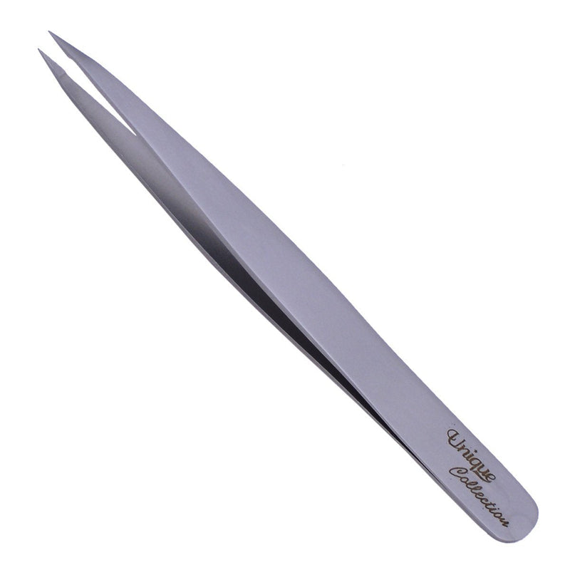 [Australia] - Tweezers - Eyebrow Offset Ultra Fine Point Tweezer - Pointed Tip, German Stainless Steel, Hair Plucking, Facial - By The Unique Edge 