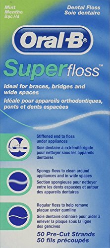 [Australia] - Oral-B Super Floss Mint Dental Floss Pre-Cut Strands 50 ea (Pack of 6) 50 Count (Pack of 6) 