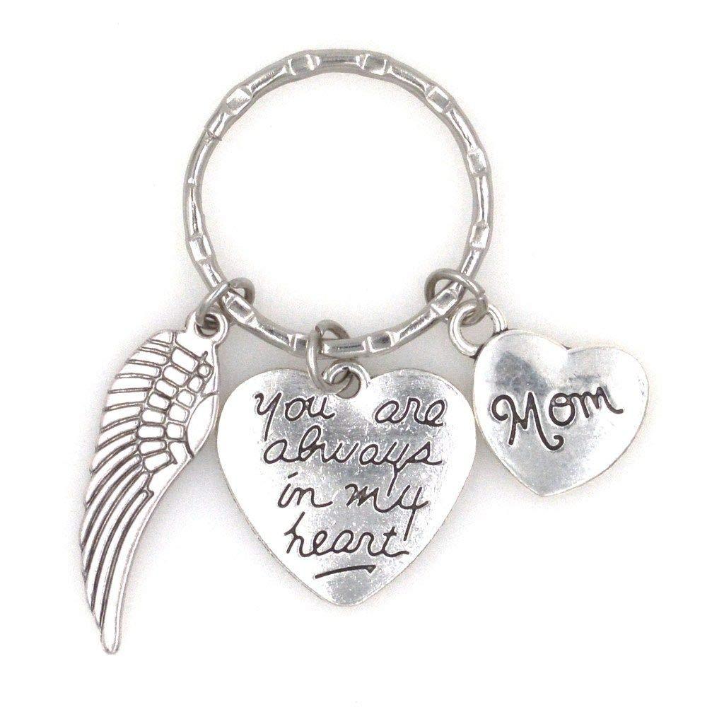 [Australia] - You are Always in My Heart Angel Wing Remembrance Bereavement Memorial Sympathy Loss of Loved One for Children Child Son or Daughter, Mom Keychain 107J 