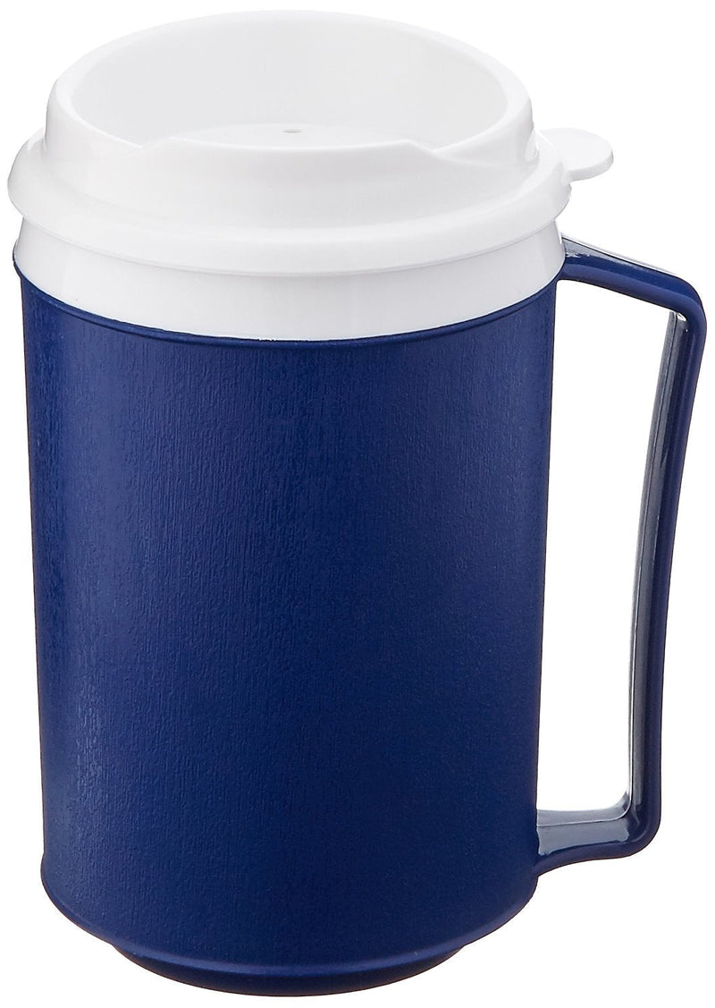 [Australia] - Sammons Preston 41486 Insulated Mug with Tumbler Lid, Durable Container for Hot and Cold Liquid Beverages, Tea, Smoothies,Blue Travel Coffee Cup with Lid for Elderly, Handicapped, Weak Grip,12 oz 12 oz. Tumbler Lid (Blue) 