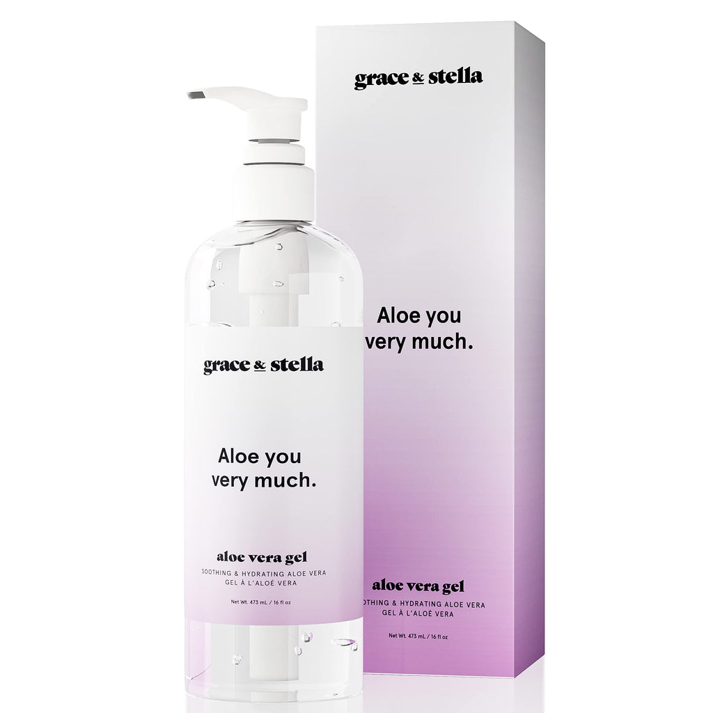 [Australia] - Grace & Stella Aloe Vera Gel - Vegan - Moisturizing After Sun Care Pure Aloe Vera Gel to Aid With Sunburn Relief, Skin Irritations & Dry Skin (16 fl oz.) 