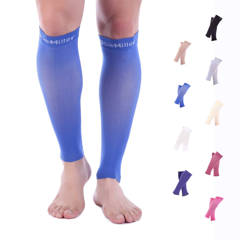 [Australia] - Doc Miller Calf Compression Sleeve Men and Women - 15-20mmHg Shin Splint Compression Sleeve Recover Varicose Veins, Torn Calf and Pain Relief - 1 Pair Calf Sleeves Blue Color - X-Large Size 
