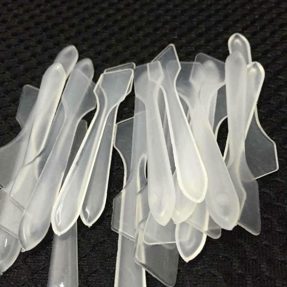 [Australia] - AKOAK 100 Pcs DIY Plastic Facial Face Stick Cream Mixing Spatulas Spoon Makeup Cosmetic Make Up Tools 