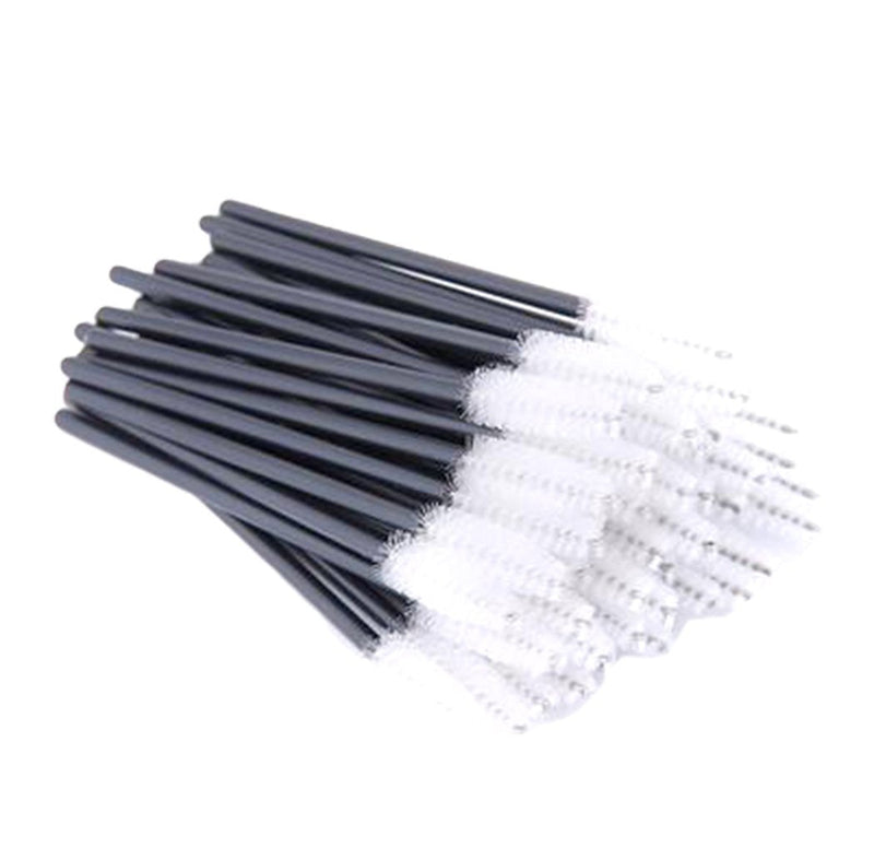 [Australia] - Xiaoyu 100PCS Disposable Mascara Wands Eyelash Applicator Eyebrow Brush - White 