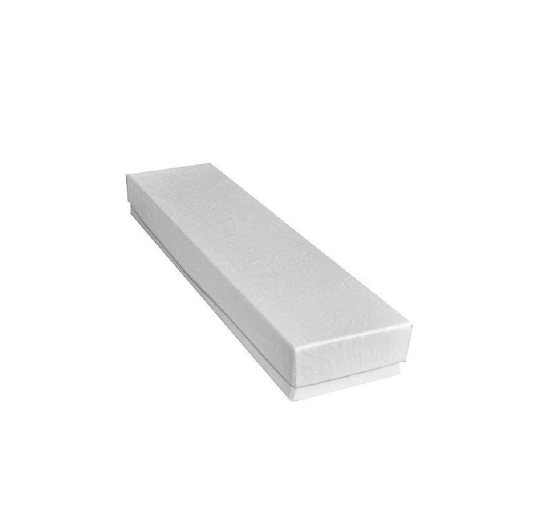 [Australia] - Pack of 20 Boxes Elegant White Paper Cotton Filled Boxes Jewelry Bracelet, Watches, Necklace and Anklet Gift Displays 8" x 2" x 1" Inches #82 