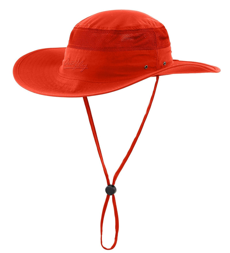 [Australia] - Connectyle Outdoor Mesh Sun Hat Wide Brim UV Sun Protection Hat Fishing Hiking Hat Orange 
