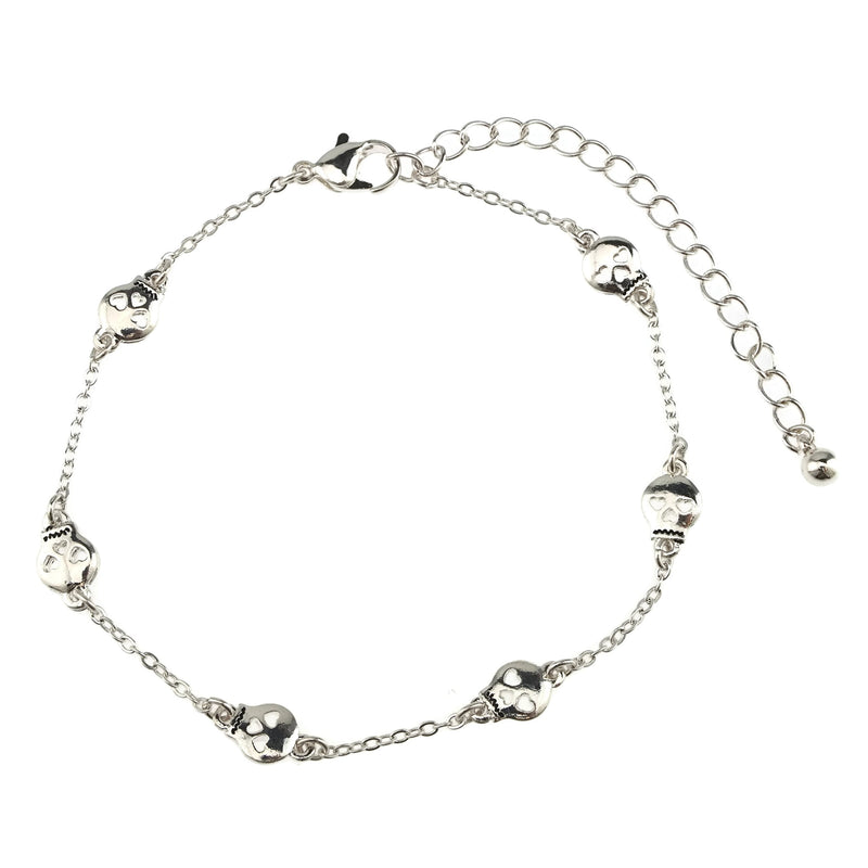 [Australia] - Jucicle Skull Charm Silver Plated Bracelet Anklet 