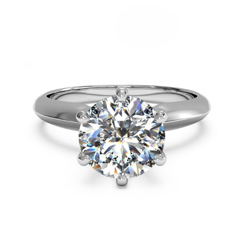[Australia] - espere 3 Ct CZ Solitaire Engagement Ring Sterling Silver White Gold Plated 4 