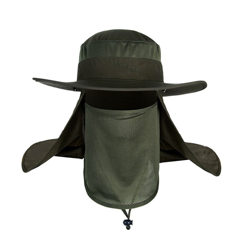 [Australia] - Surblue Wide Brim Cowboy Hat Unisex Foldeable Cap Sun Block UPF50+ Golf Fishing Hiking, Camping B-army Green 